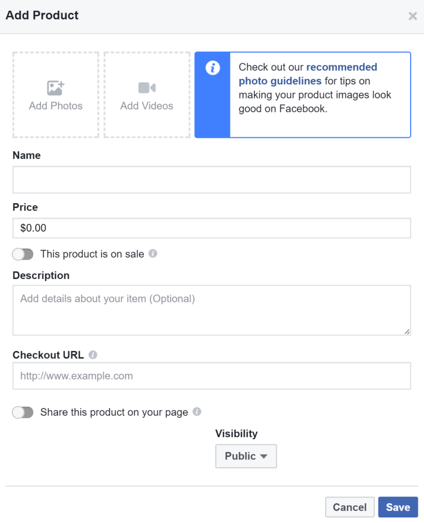 Add Product in Facebook Shop